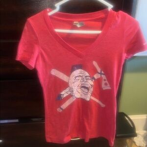 Next LevelRed V-Neck vintage Braves t shirt